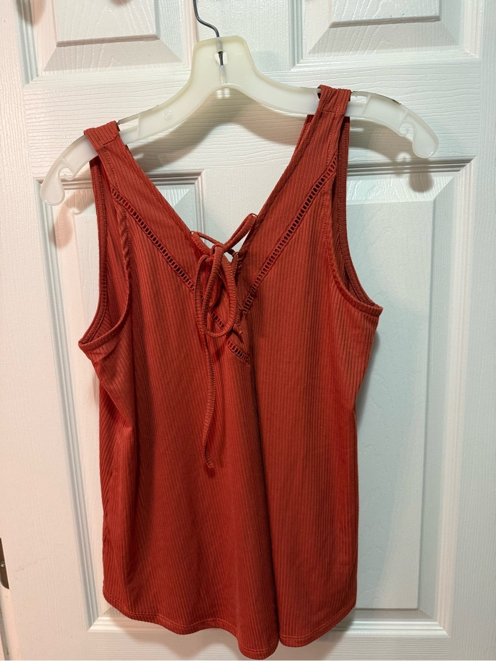 Maurices Women's Ribbed Tie front Tank Top - Rust size small